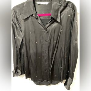 Black silk top